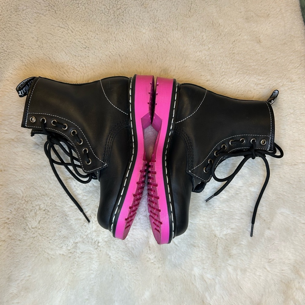 Dr. Martens 1460 Pink Sole Wanama Leather Jungle Zip Boots 6 - Picture 7 of 10